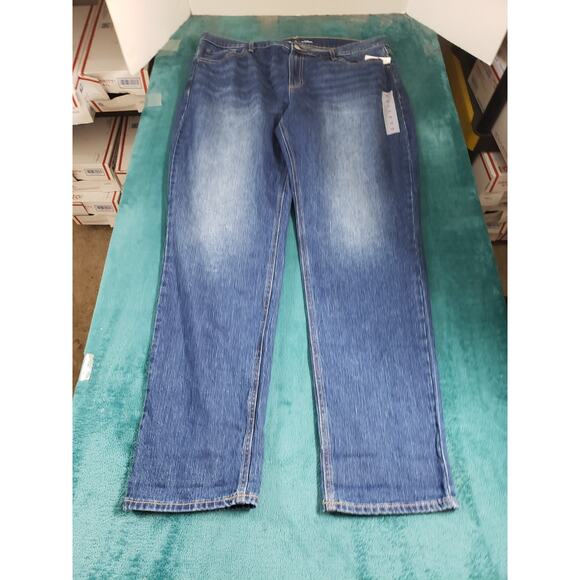 Old Navy Jeans Size 16 Tall Womens Blue Pants Stretch Mid Rise Boyfriend NWT - Picture 1 of 15